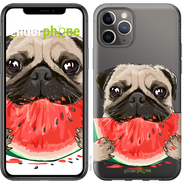 

Чехол на iPhone 11 Pro Мопс и арбуз 4665c-1788, Пластик глянцевый