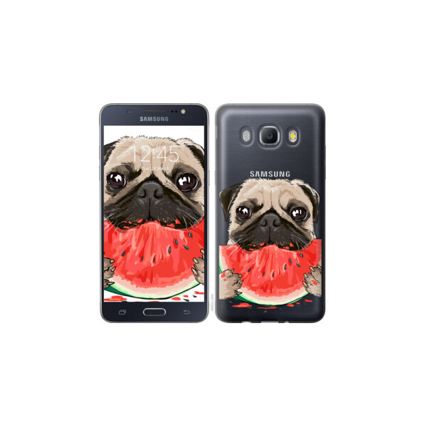 

Чехол на Samsung Galaxy J5 (2016) J510H Мопс и арбуз 4665u-264, Силикон