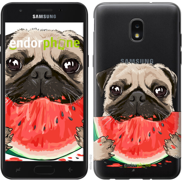 

Чехол на Samsung Galaxy J7 2018 Мопс и арбуз 4665u-1502