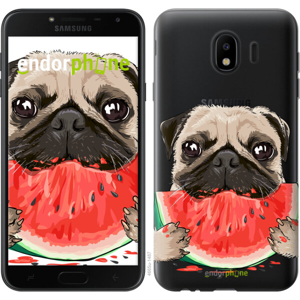 

Чехол на Samsung Galaxy J4 2018 Мопс и арбуз 4665u-1487