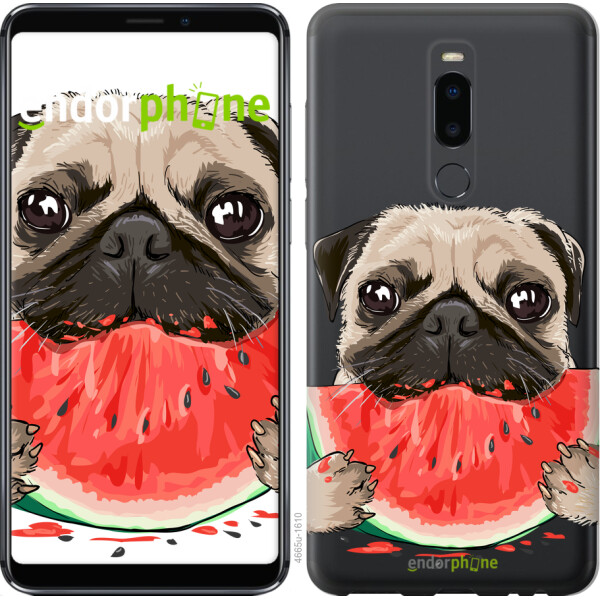 

Чехол на Meizu Note 8 Мопс и арбуз 4665u-1610, Силикон