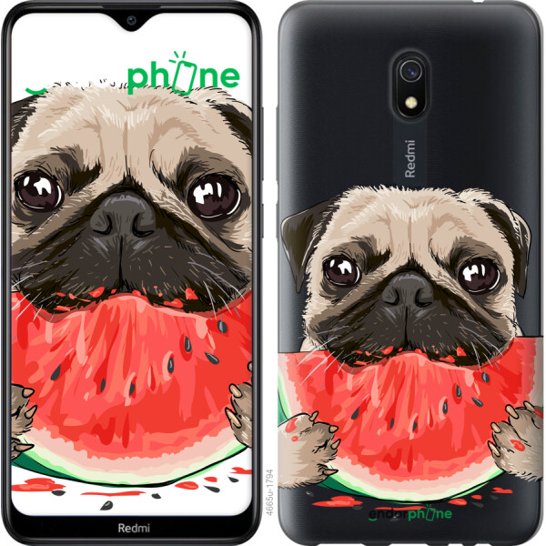 

Чехол на Xiaomi Redmi 8A Мопс и арбуз 4665u-1794