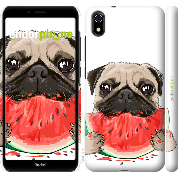 

Чехол на Xiaomi Redmi 7A Мопс и арбуз 4665u-1716, Силикон