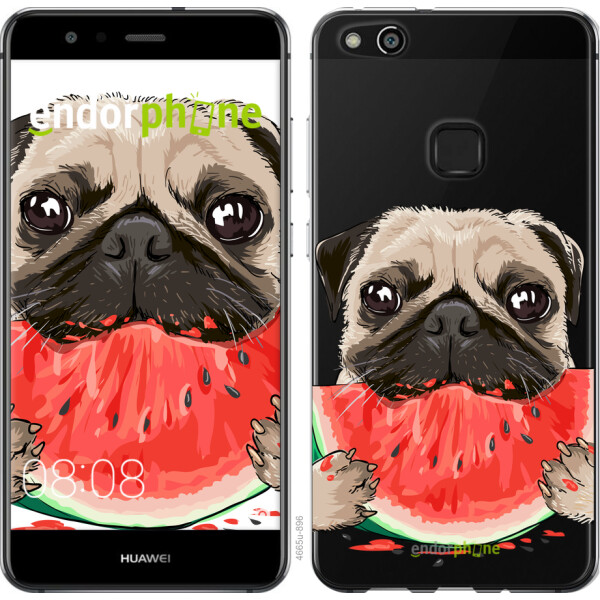 

Чехол на Huawei P10 Lite Мопс и арбуз 4665u-896
