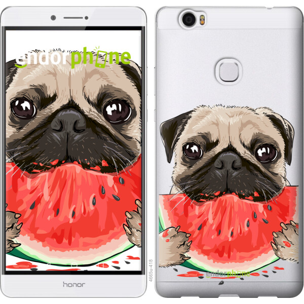 

Чехол на Huawei Honor Note 8 Мопс и арбуз 4665u-418, Силикон