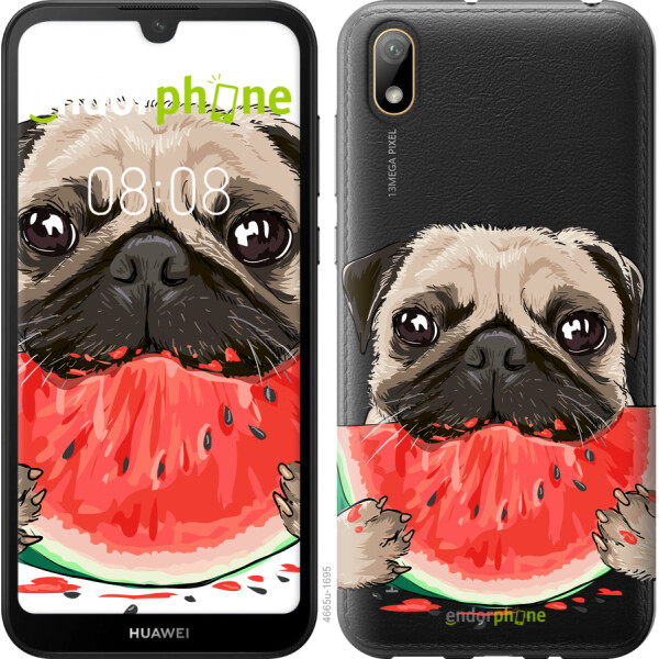 

Чехол на Huawei Y5 2019 Мопс и арбуз 4665u-1695, Силикон