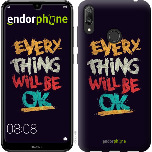 

Чехол на Huawei Y7 2019 Все будет хорошо 4068u-1638, Силикон