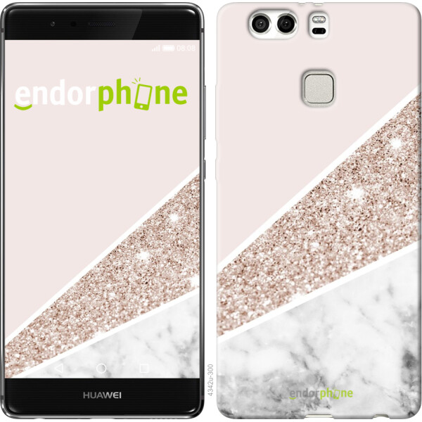 

Чехол на Huawei P9 Plus Пастельный мрамор 4342u-300, Силикон
