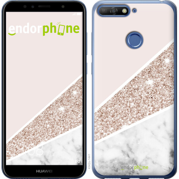 

Чехол на Huawei Y6 Prime 2018 Пастельный мрамор 4342u-1441, Силикон