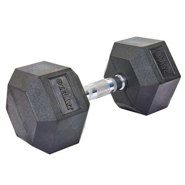 

Гантель цельная шестигранная гексагональная ZELART (1шт) TA-5159-25 25кг (сталь хромированная, резина, вес 25кг)