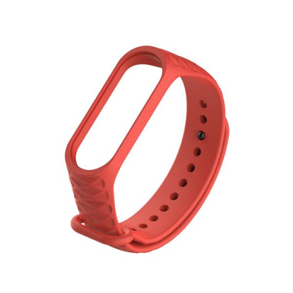 

Ремешок для Xiaomi Mi Band 3 / 4 силиконовый Rhomb Красный