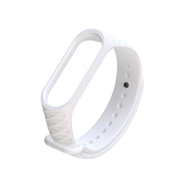 

Ремешок для Xiaomi Mi Band 3 / 4 силиконовый Rhomb Белый