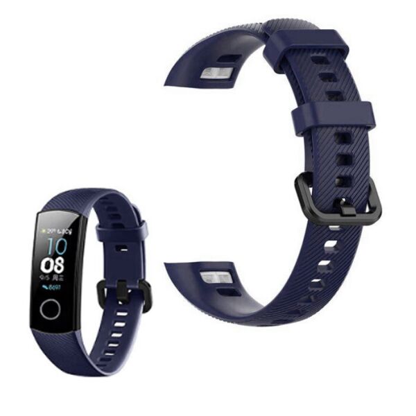

Ремешок браслет MU для Honor Band 4 / Band 5 силиконовый Classic Темно синий