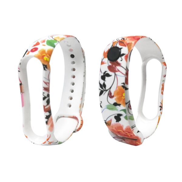 

Ремешок для Xiaomi Mi Band 5/Mi Band 6 силиконовый Print Цветочки