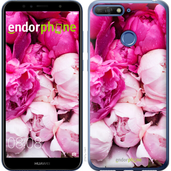 

Чехол на Huawei Y6 Prime 2018 Розовые пионы 2747u-1441, Силикон