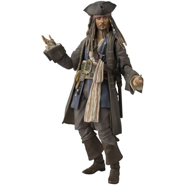 

Пираты Карибского моря Капитан Джек Воробей Окрашенная в 150 мм подвижная фигура из ПВХ от Bandai 16 см