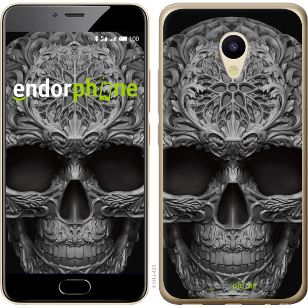 

Чехол на Meizu M5 skull-ornament 4101u-420, Силикон
