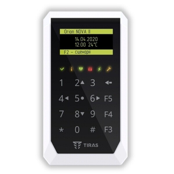 

Кодовая клавиатура Tiras K-PAD OLED+ для управления охранной системой Orion NOVA II