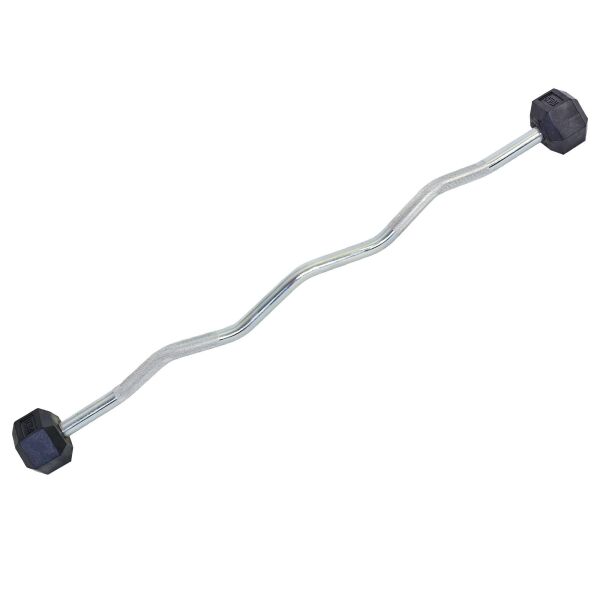

Штанга фиксированная изогнутая обрезиненная Rubber Hexagon Barbell 10кг TA-6231-10 (гриф l-95см)
