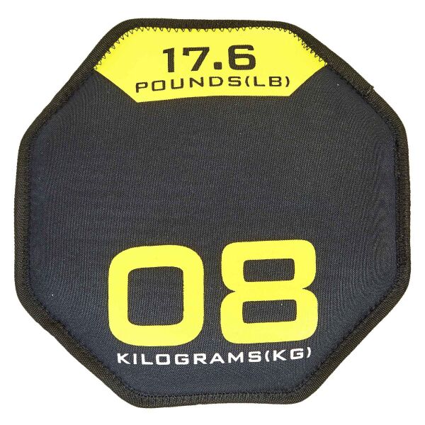 

Диск мягкий - гантеля Record SandBells FI-5718-8 (вес-8кг, d-28см, неопрен, наполнитель-метал.шарики, черный-желтый)