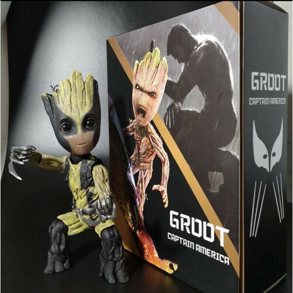 

Стражи Галактики Росомаха Косплей Baby Groot фигурку игрушки с коробкой 26 см
