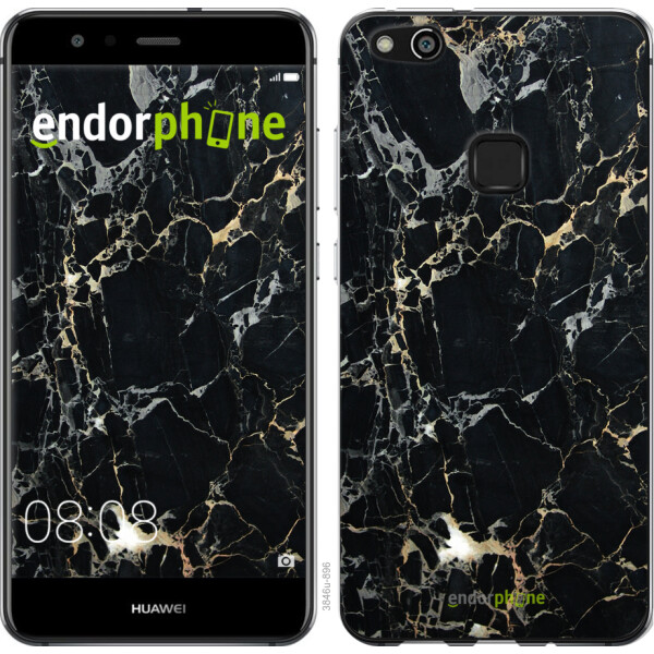 

Чехол на Huawei P10 Lite Черный мрамор 3846u-896, Силикон