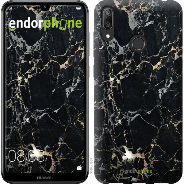 

Чехол на Huawei Y7 2019 Черный мрамор 3846u-1638, Силикон