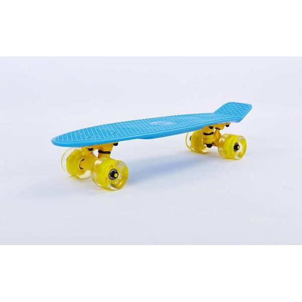 

Скейтборд пластиковый Penny LED WHEELS FISH 22in со светящимися колесами SK-405-10 (син-желтый)