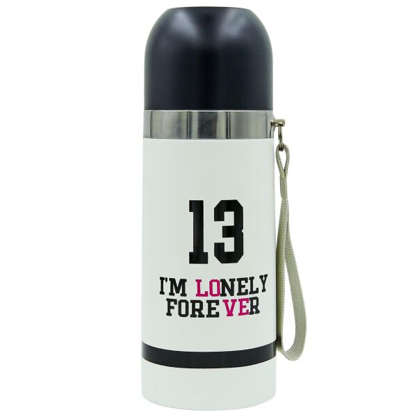 

Термос стальной 350ml 13 I'm lonely forever 7178 (белый, сталь)