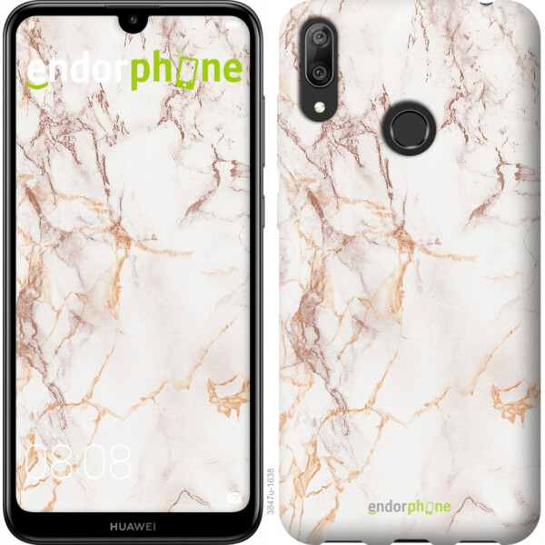 

Чехол на Huawei Y7 2019 Белый мрамор 3847u-1638, Силикон