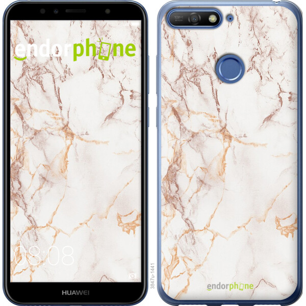 

Чехол на Huawei Y6 Prime 2018 Белый мрамор 3847u-1441, Силикон