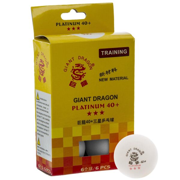 

Набор мячей для настольного тенниса 6 штук GIANT DRAGON PLATINUM 40+3* MT-6560 (целлулоид,d-40мм, цвета в ассортименте)8343