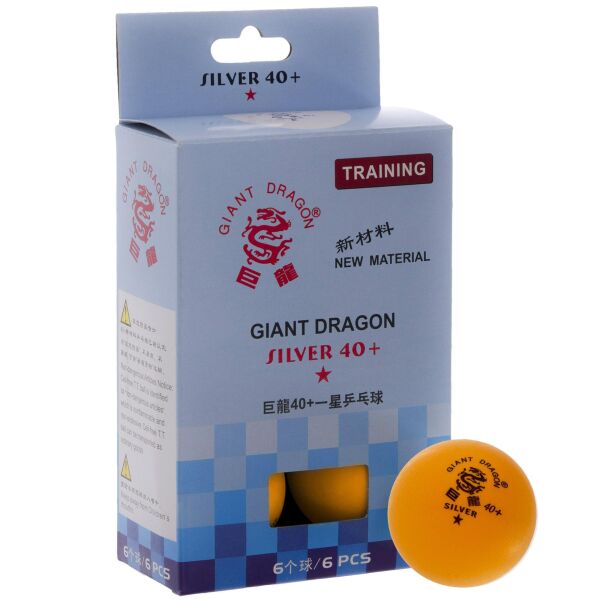 

Набор мячей для настольного тенниса 6 штук GIANT DRAGON SILVER 40+1* MT-6562 (целлулоид, d-40мм, цвета в ассортименте)8341