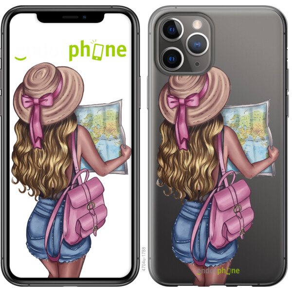 

Чехол на iPhone 11 Pro Девушка с картой 4704t-1788, 2D пластик
