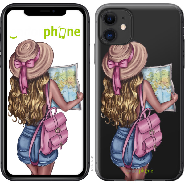 

Чехол на iPhone 11 Девушка с картой 4704m-1722, Пластик матовый