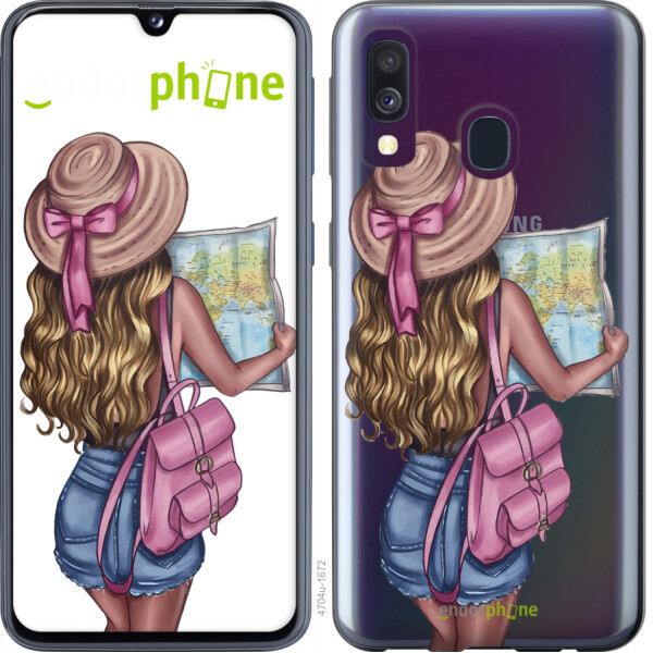 

Чехол на Samsung Galaxy A40 2019 A405F Девушка с картой 4704u-1672, Силикон
