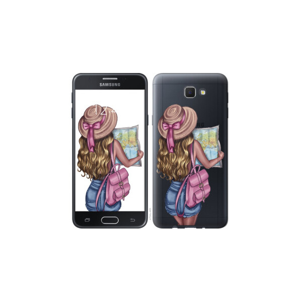 

Чехол на Samsung Galaxy J5 Prime Девушка с картой 4704u-465, Силикон