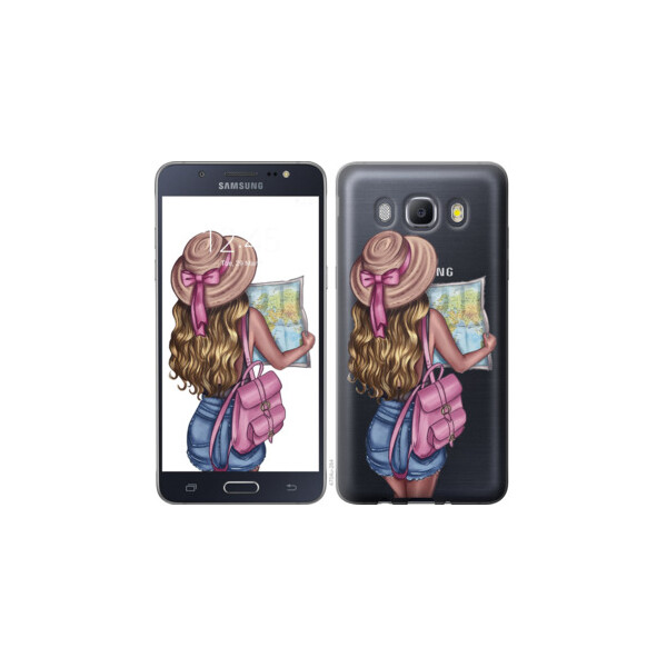 

Чехол на Samsung Galaxy J5 (2016) J510H Девушка с картой 4704u-264, Силикон