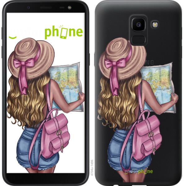 

Чехол на Samsung Galaxy J6 2018 Девушка с картой 4704u-1486, Силикон