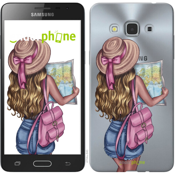 

Чехол на Samsung Galaxy J3 Pro Девушка с картой 4704u-840, Силикон
