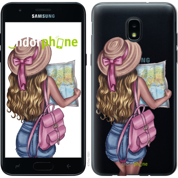 

Чехол на Samsung Galaxy J3 2018 Девушка с картой 4704u-1501, Силикон
