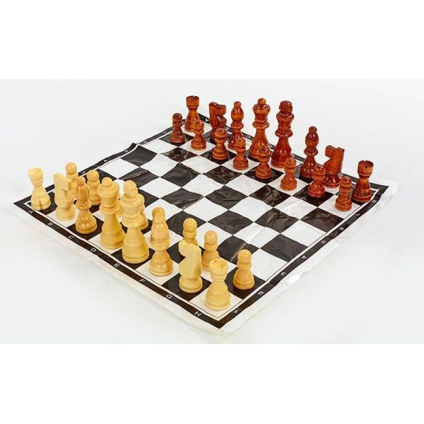 

Шахматные фигуры деревянные с полотном для игр IG-4930 (3105) (дерево, h короля-9см)