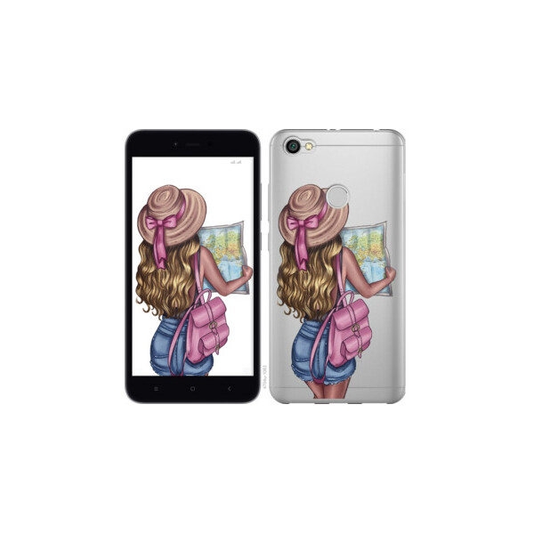 

Чехол на Xiaomi Redmi Note 5A Prime Девушка с картой 4704t-1063, 2D пластик