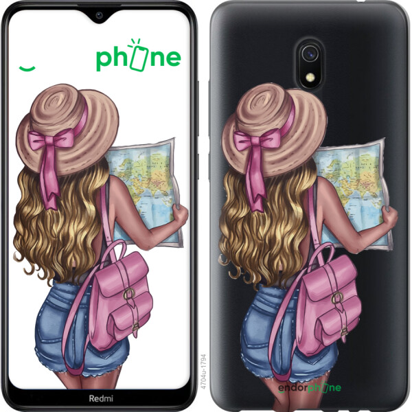 

Чехол на Xiaomi Redmi 8A Девушка с картой 4704u-1794