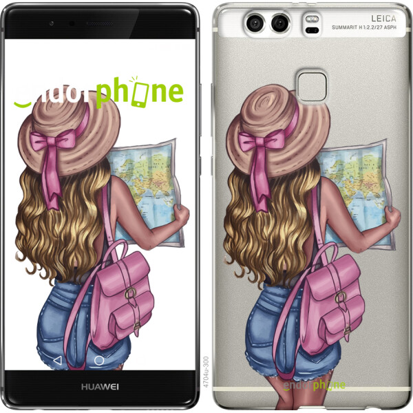 

Чехол на Huawei P9 Plus Девушка с картой 4704u-300
