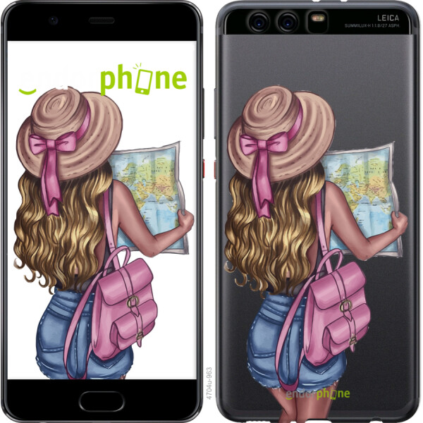 

Чехол на Huawei P10 Plus Девушка с картой 4704u-963