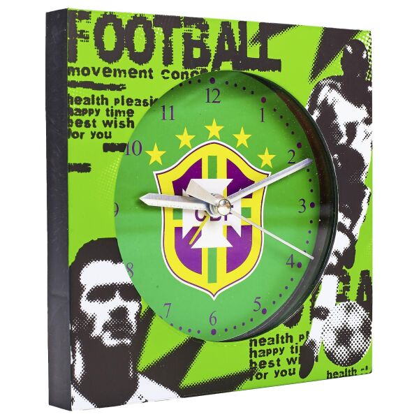 

Часы настольные футбольные с будильником BRASIL FB-1963-CBF (пластик, р-р 12*12см)