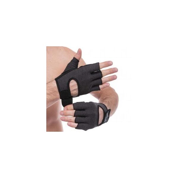 

Перчатки для фитнеca HARD TOCH FG-001 (PVC, PL, открытые пальцы, р-р XS-L, черный)