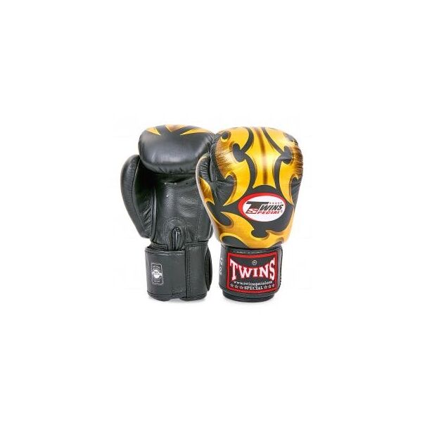 

Перчатки боксерские кожаные на липучке TWINS FBGVL3-22GD-BK (р-р 10-18oz, черный-золотой)