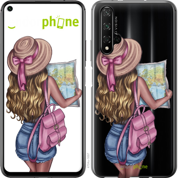 

Чехол на Huawei Honor 20 Девушка с картой 4704u-1697